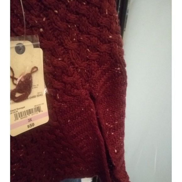 St. John's Bay Turtleneck Cowl Neck Batwing Plus Sized Sweater Red 3X - Picture 8 of 9